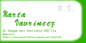 marta vavrinecz business card
